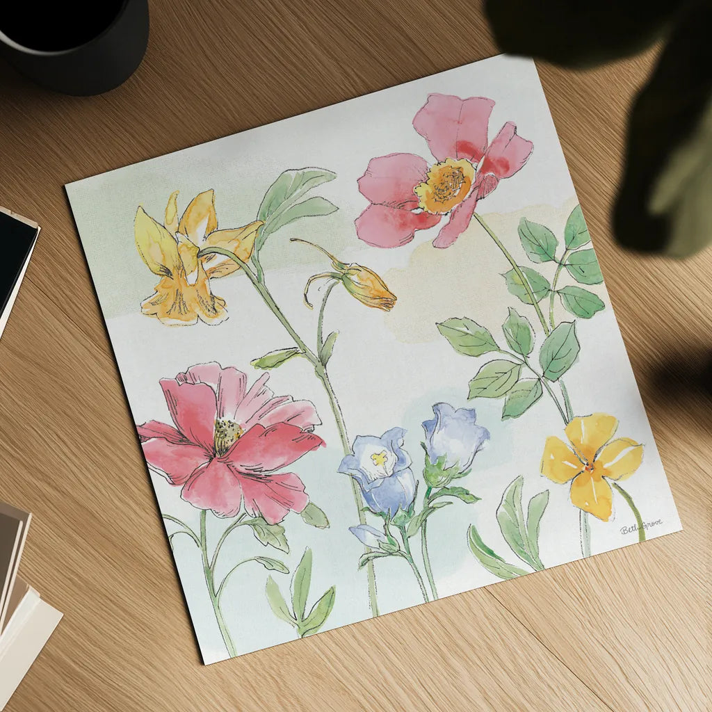 Peaceful Petals VIII by Beth Grove. Shown as a detailed flat fine art print, highlighting archival giclee quality. Available as an archival giclee rolled canvas, fine art paper, or poster print. SKU 69993a.