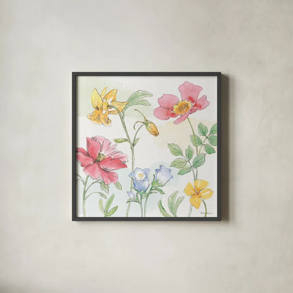 Peaceful Petals VIII by Beth Grove. Shown in a sleek black glass frame for a contemporary gallery look. Available as an archival giclee rolled canvas, fine art paper, or poster print. SKU 69993a.