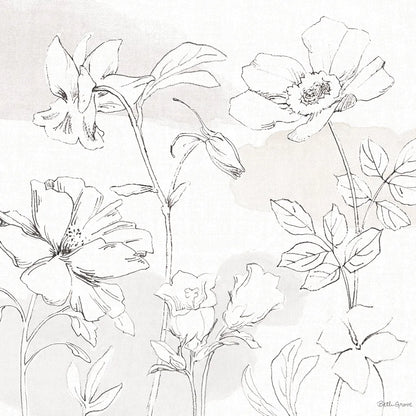 Peaceful Petals VIII Neutral by Beth Grove. SKU 70003a. Archival Giclee Fine art print for wall decor.