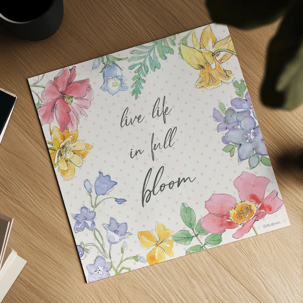 Peaceful Petals X by Beth Grove. Shown as a detailed flat fine art print, highlighting archival giclee quality. Available as an archival giclee rolled canvas, fine art paper, or poster print. SKU 69995a.