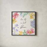 Peaceful Petals X by Beth Grove. Shown in a sleek black glass frame for a contemporary gallery look. Available as an archival giclee rolled canvas, fine art paper, or poster print. SKU 69995a.