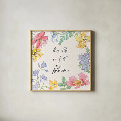 Peaceful Petals X by Beth Grove. Shown in a natural wood glass frame for a timeless modern aesthetic. Available as an archival giclee rolled canvas, fine art paper, or poster print. SKU 69995a.