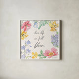 Peaceful Petals X by Beth Grove. Shown in a crisp white glass frame for a clean and minimalist style. Available as an archival giclee rolled canvas, fine art paper, or poster print. SKU 69995a.