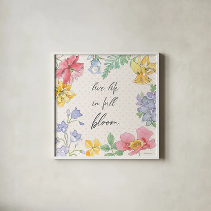 Peaceful Petals X by Beth Grove. Shown in a crisp white glass frame for a clean and minimalist style. Available as an archival giclee rolled canvas, fine art paper, or poster print. SKU 69995a.