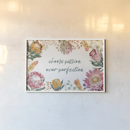 Petal Passion I by Beth Grove. shown as a paper print in a white frame. Available as a archival giclee rolled canvas, fine art paper, or poster print. SKU 70840i.