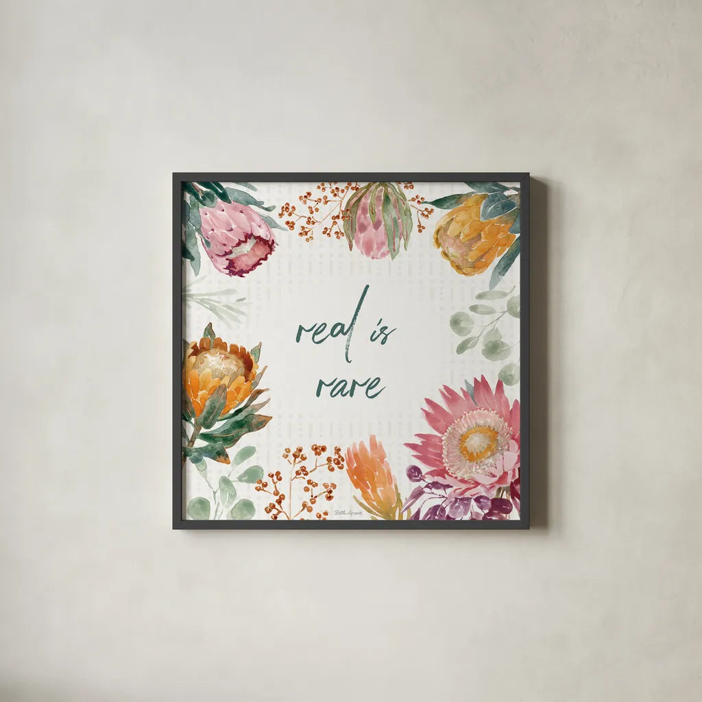 Petal Passion II by Beth Grove. Shown in a sleek black glass frame for a contemporary gallery look. Available as an archival giclee rolled canvas, fine art paper, or poster print. SKU 70841a.