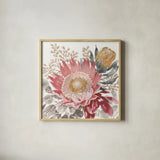 Petal Passion VIII Soft Boho by Beth Grove. Shown in a natural wood glass frame for a timeless modern aesthetic. Available as an archival giclee rolled canvas, fine art paper, or poster print. SKU 71438a.