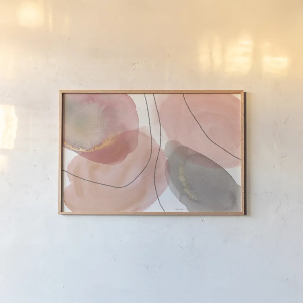 Petal Passion X Soft Boho by Beth Grove. shown as a paper print in a natural frame. Available as a archival giclee rolled canvas, fine art paper, or poster print. SKU 71440i.