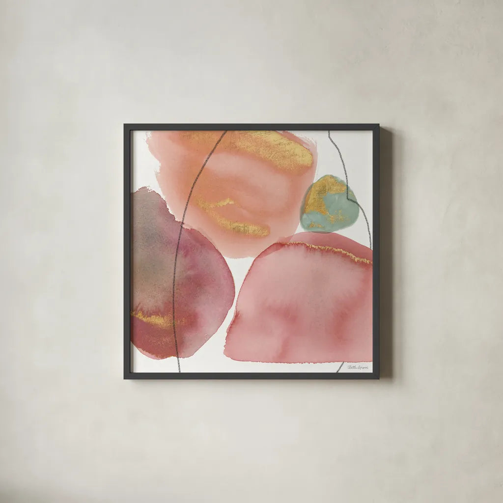 Petal Passion XI by Beth Grove. Shown in a sleek black glass frame for a contemporary gallery look. Available as an archival giclee rolled canvas, fine art paper, or poster print. SKU 70850a.