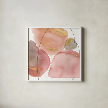 Petal Passion XI Soft Boho by Beth Grove. Shown in a crisp white glass frame for a clean and minimalist style. Available as an archival giclee rolled canvas, fine art paper, or poster print. SKU 71441a.
