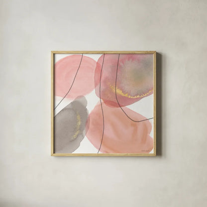 Petal Passion XII Soft Boho by Beth Grove. Shown in a natural wood glass frame for a timeless modern aesthetic. Available as an archival giclee rolled canvas, fine art paper, or poster print. SKU 71442a.