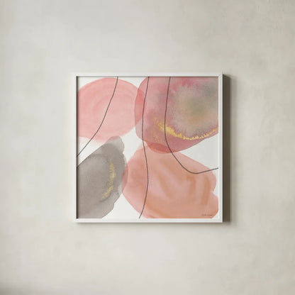 Petal Passion XII Soft Boho by Beth Grove. Shown in a crisp white glass frame for a clean and minimalist style. Available as an archival giclee rolled canvas, fine art paper, or poster print. SKU 71442a.