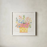Petals and Promise I by Beth Grove. Shown in a crisp white glass frame for a clean and minimalist style. Available as an archival giclee rolled canvas, fine art paper, or poster print. SKU 102046a.