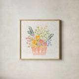 Petals and Promise II by Beth Grove. Shown in a natural wood glass frame for a timeless modern aesthetic. Available as an archival giclee rolled canvas, fine art paper, or poster print. SKU 102047a.