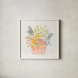 Petals and Promise II by Beth Grove. Shown in a crisp white glass frame for a clean and minimalist style. Available as an archival giclee rolled canvas, fine art paper, or poster print. SKU 102047a.