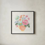 Petals and Promise III by Beth Grove. Shown in a sleek black glass frame for a contemporary gallery look. Available as an archival giclee rolled canvas, fine art paper, or poster print. SKU 102048a.