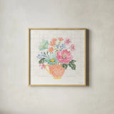 Petals and Promise III by Beth Grove. Shown in a natural wood glass frame for a timeless modern aesthetic. Available as an archival giclee rolled canvas, fine art paper, or poster print. SKU 102048a.