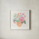 Petals and Promise III by Beth Grove. Shown in a crisp white glass frame for a clean and minimalist style. Available as an archival giclee rolled canvas, fine art paper, or poster print. SKU 102048a.