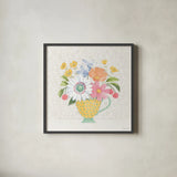 Petals and Promise IV by Beth Grove. Shown in a sleek black glass frame for a contemporary gallery look. Available as an archival giclee rolled canvas, fine art paper, or poster print. SKU 102049a.