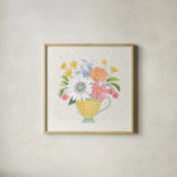 Petals and Promise IV by Beth Grove. Shown in a natural wood glass frame for a timeless modern aesthetic. Available as an archival giclee rolled canvas, fine art paper, or poster print. SKU 102049a.