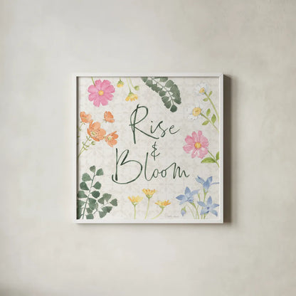 Petals and Promise VI by Beth Grove. Shown in a crisp white glass frame for a clean and minimalist style. Available as an archival giclee rolled canvas, fine art paper, or poster print. SKU 102051a.