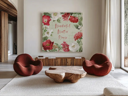 Rustic Season II by Beth Grove. Shown as extra-large giant wall art in a modern living room. Available as an archival giclee rolled canvas, fine art paper, or poster print. SKU 57370a.
