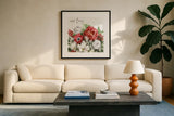 Rustic Season VII by Beth Grove. Displayed in a glass frame with matte in a clean modern living room. Available as an archival giclee rolled canvas, fine art paper, or poster print. SKU 57375a.
