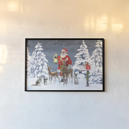 Santas List I by Beth Grove. shown as a paper print in a black flame. Available as a archival giclee rolled canvas, fine art paper, or poster print. SKU 71702i.