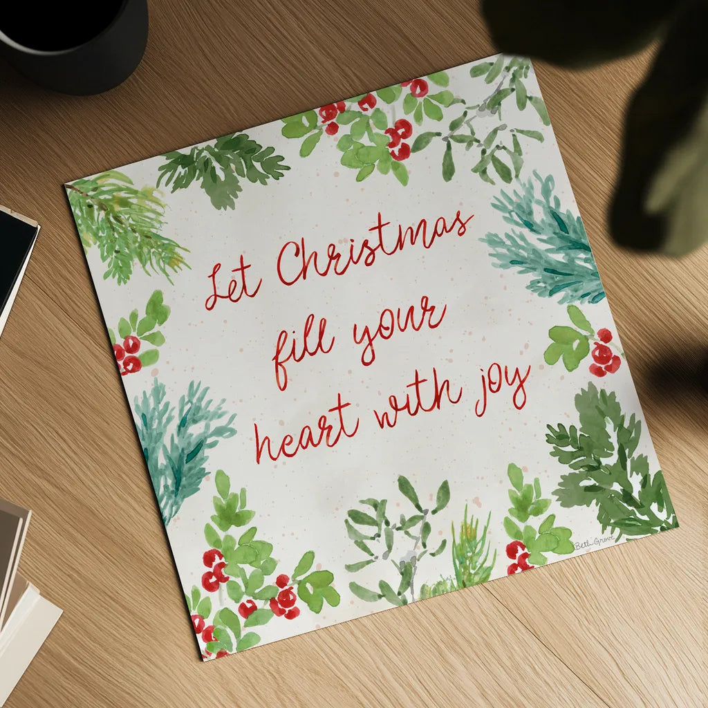 Santas List VI by Beth Grove. Shown as a detailed flat fine art print, highlighting archival giclee quality. Available as an archival giclee rolled canvas, fine art paper, or poster print. SKU 71707a.