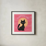 Scaredy Cat Pink by Beth Grove. Shown in a sleek black glass frame for a contemporary gallery look. Available as an archival giclee rolled canvas, fine art paper, or poster print. SKU 95255a.
