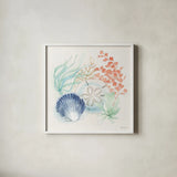 Seaside II by Beth Grove. Shown in a crisp white glass frame for a clean and minimalist style. Available as an archival giclee rolled canvas, fine art paper, or poster print. SKU 78685a.