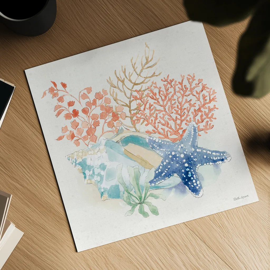 Seaside III by Beth Grove. Shown as a detailed flat fine art print, highlighting archival giclee quality. Available as an archival giclee rolled canvas, fine art paper, or poster print. SKU 78686a.