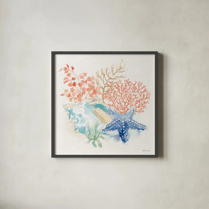 Seaside III by Beth Grove. Shown in a sleek black glass frame for a contemporary gallery look. Available as an archival giclee rolled canvas, fine art paper, or poster print. SKU 78686a.