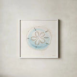 Seaside IX by Beth Grove. Shown in a crisp white glass frame for a clean and minimalist style. Available as an archival giclee rolled canvas, fine art paper, or poster print. SKU 78692a.