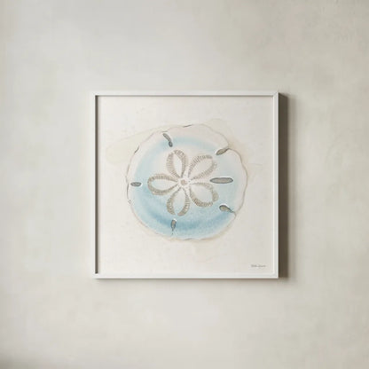 Seaside IX by Beth Grove. Shown in a crisp white glass frame for a clean and minimalist style. Available as an archival giclee rolled canvas, fine art paper, or poster print. SKU 78692a.