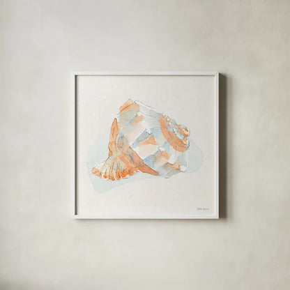 Seaside X by Beth Grove. Shown in a crisp white glass frame for a clean and minimalist style. Available as an archival giclee rolled canvas, fine art paper, or poster print. SKU 78693a.