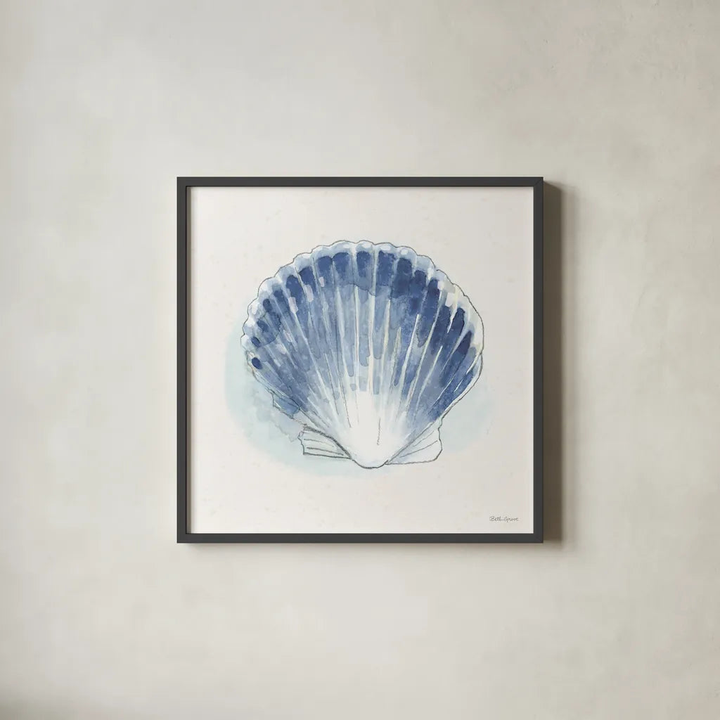 Seaside XI by Beth Grove. Shown in a sleek black glass frame for a contemporary gallery look. Available as an archival giclee rolled canvas, fine art paper, or poster print. SKU 78694a.