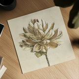 Seed Pod I No Words Cream by Beth Grove. Shown as a detailed flat fine art print, highlighting archival giclee quality. Available as an archival giclee rolled canvas, fine art paper, or poster print. SKU 71530a.