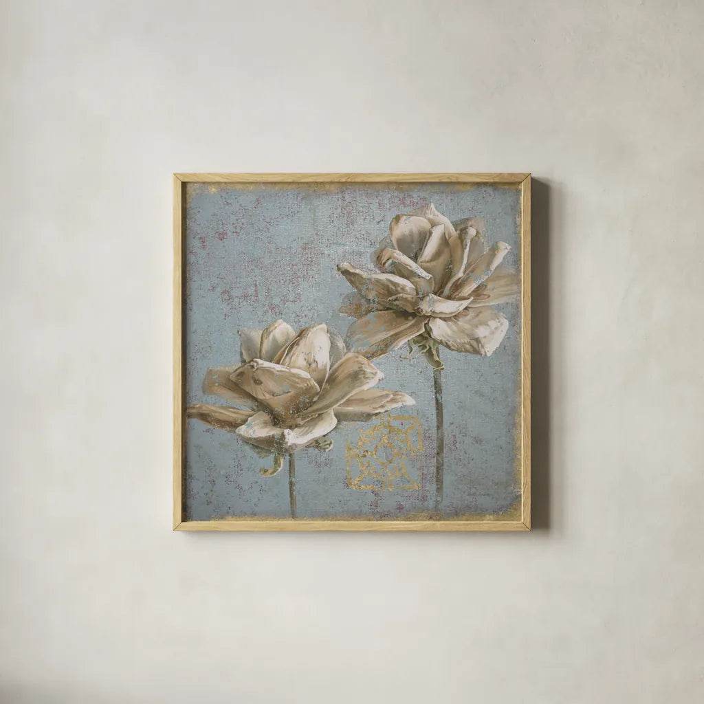 Seed Pod II no Words by Beth Grove. Shown in a natural wood glass frame for a timeless modern aesthetic. Available as an archival giclee rolled canvas, fine art paper, or poster print. SKU 22485a.