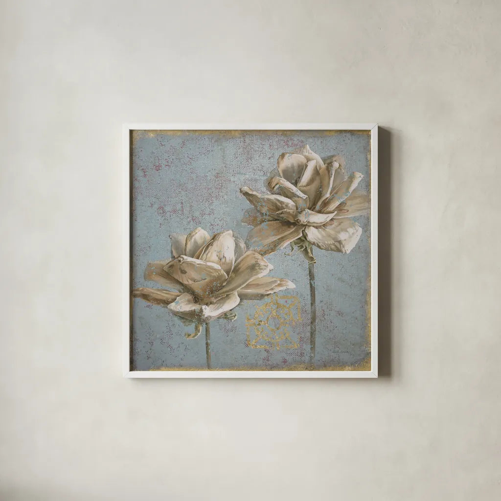 Seed Pod II no Words by Beth Grove. Shown in a crisp white glass frame for a clean and minimalist style. Available as an archival giclee rolled canvas, fine art paper, or poster print. SKU 22485a.