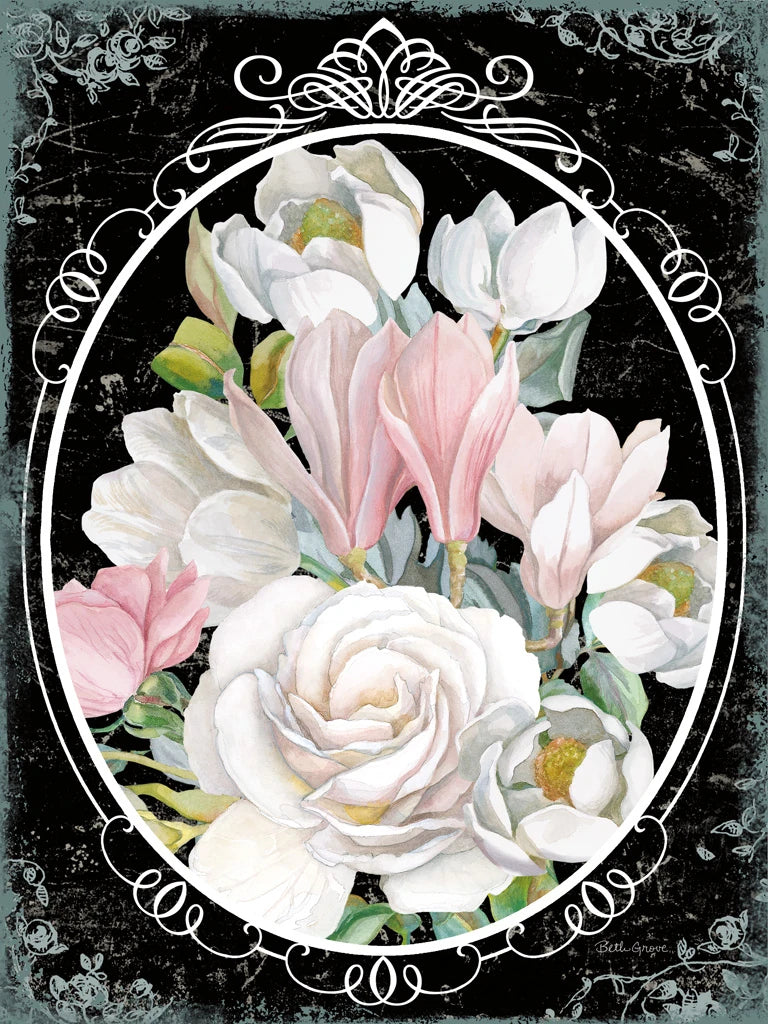 Silver Garden on Black I by Beth Grove