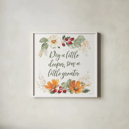 Simple Harvest XII by Beth Grove. Shown in a crisp white glass frame for a clean and minimalist style. Available as an archival giclee rolled canvas, fine art paper, or poster print. SKU 93541a.