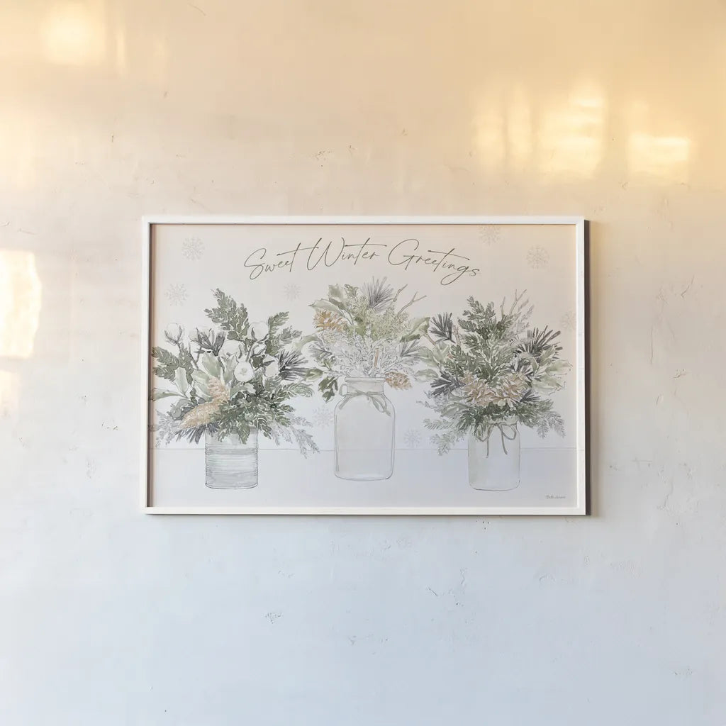 Simple Season I by Beth Grove. shown as a paper print in a white frame. Available as a archival giclee rolled canvas, fine art paper, or poster print. SKU 77044i.