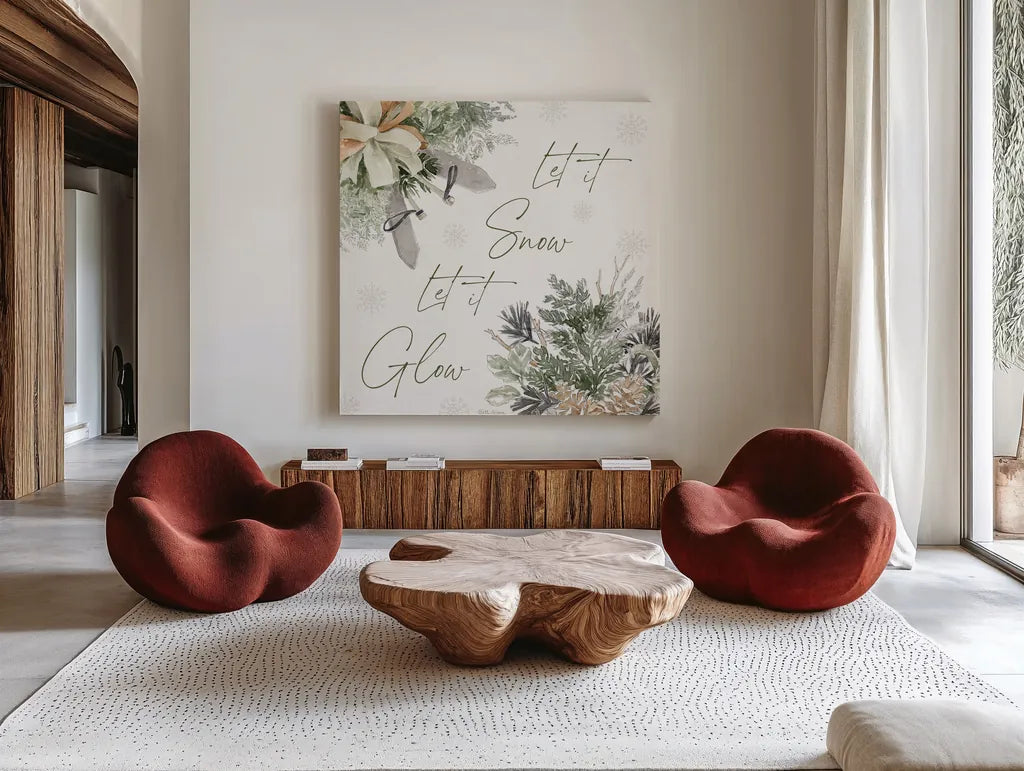 Simple Season IX by Beth Grove. Shown as extra-large giant wall art in a modern living room. Available as an archival giclee rolled canvas, fine art paper, or poster print. SKU 77052a.