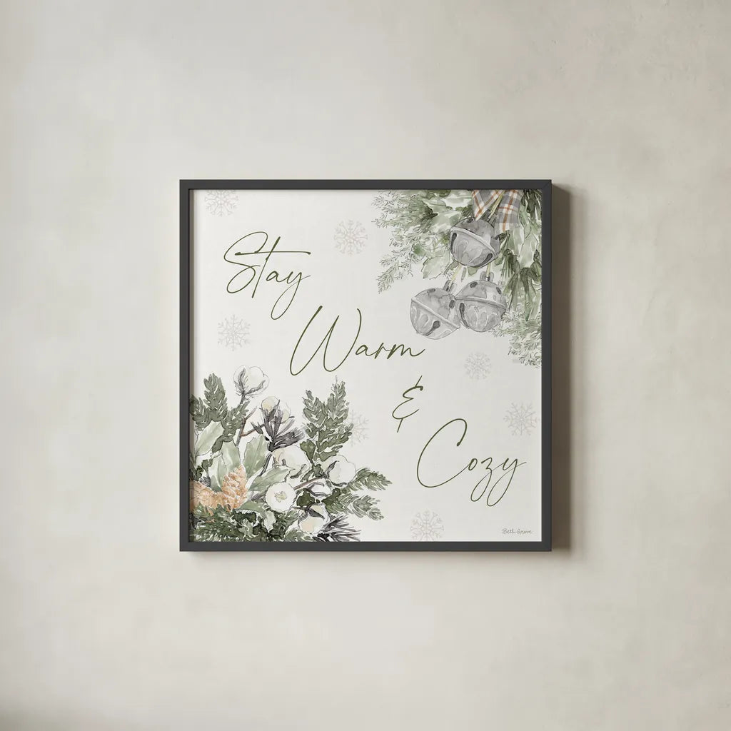 Simple Season VIII by Beth Grove. Shown in a sleek black glass frame for a contemporary gallery look. Available as an archival giclee rolled canvas, fine art paper, or poster print. SKU 77051a.