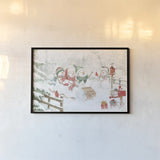 Snow Day I by Beth Grove. shown as a paper print in a black flame. Available as a archival giclee rolled canvas, fine art paper, or poster print. SKU 84045i.