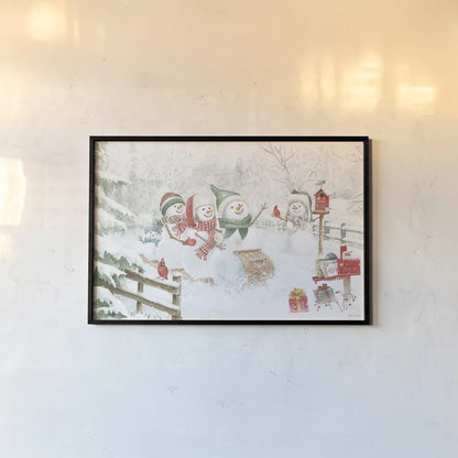 Snow Day I by Beth Grove. shown as a paper print in a black flame. Available as a archival giclee rolled canvas, fine art paper, or poster print. SKU 84045i.