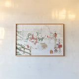 Snow Day I by Beth Grove. shown as a paper print in a natural frame. Available as a archival giclee rolled canvas, fine art paper, or poster print. SKU 84045i.