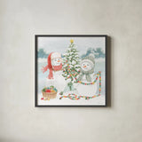 Snow Day II by Beth Grove. Shown in a sleek black glass frame for a contemporary gallery look. Available as an archival giclee rolled canvas, fine art paper, or poster print. SKU 84046a.