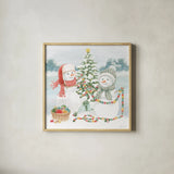 Snow Day II by Beth Grove. Shown in a natural wood glass frame for a timeless modern aesthetic. Available as an archival giclee rolled canvas, fine art paper, or poster print. SKU 84046a.